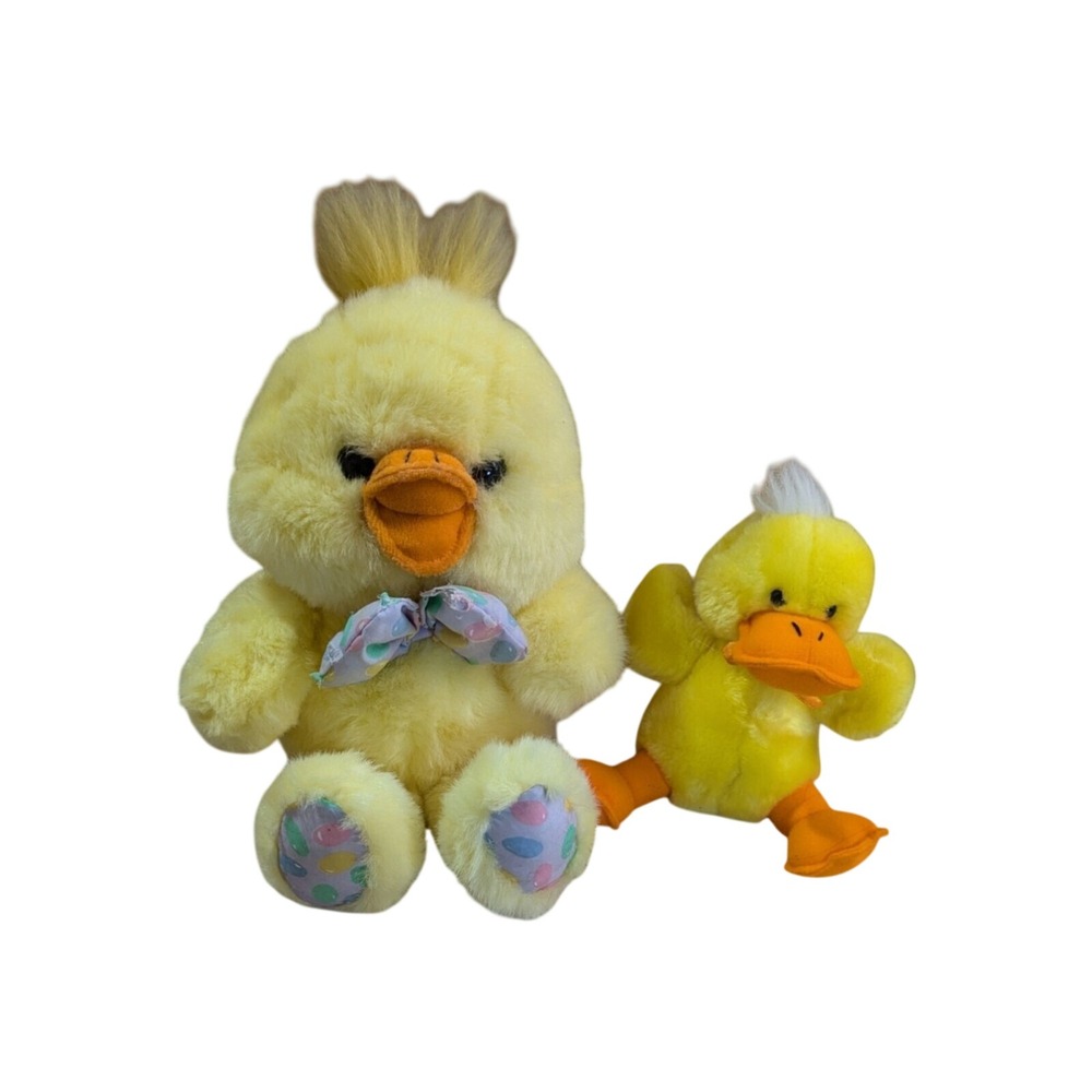 Cuddle Wit Yellow Duckling Plush Set Easter Chick Stuffed Animal 11 Inch  6 Inch